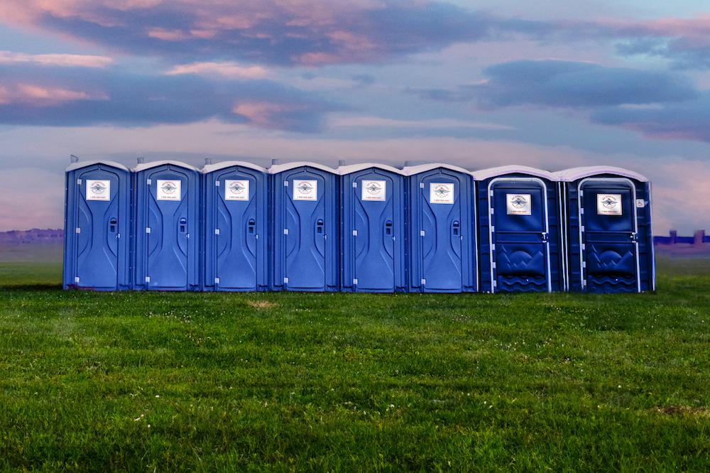 6 Portable Toilets and 2 Handicap Accessible Porta Potties