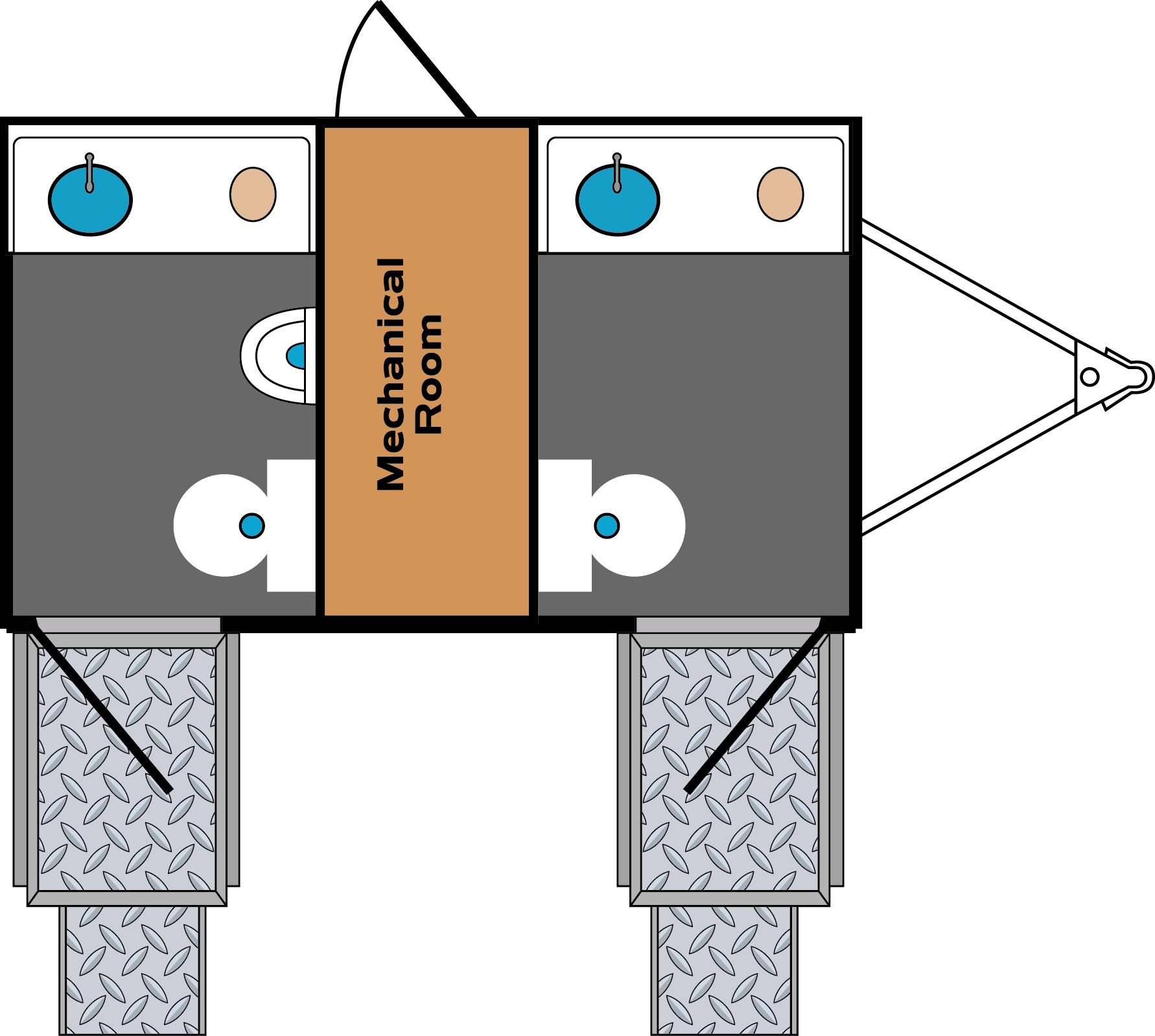2 Stall Deluxe Restroom Trailer